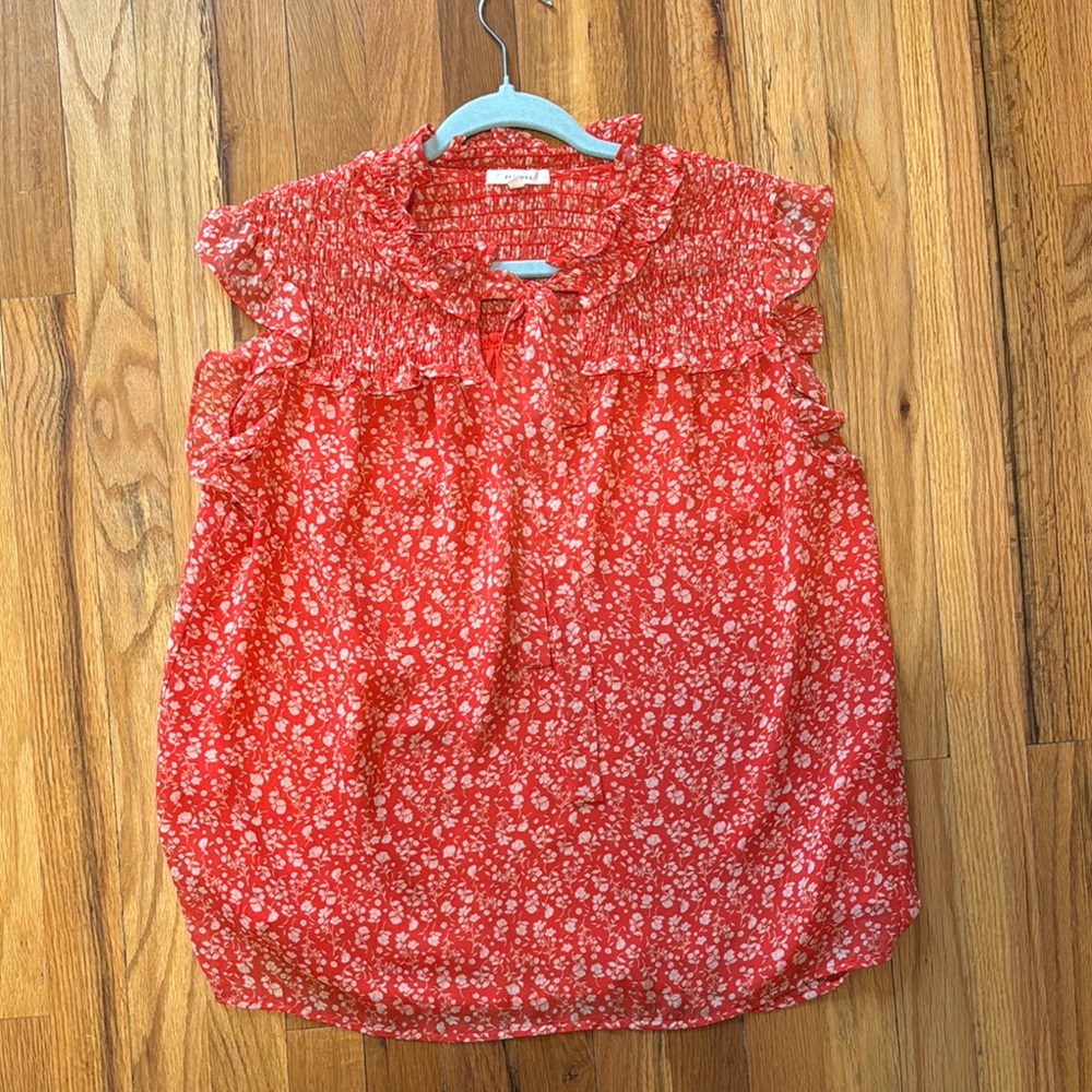 Anthropologie Pleione ruffled babydoll blouse sz M, breezy, cool, flowy - Picture 10 of 14